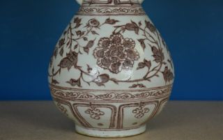 DELICATE ANTIQUE CHINESE UNDERGLAZED RED PORCELAIN VASE RARE B9768 5