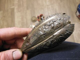 Chinese Chased Sterling Silver bud small Dragon vases Marked late 19th C,  signed 8