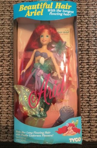 Vintage Hair Ariel The Little Mermaid Tyco Disney Princess Doll Nib