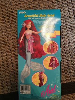 Vintage Hair Ariel The Little Mermaid Tyco Disney Princess Doll NIB 4