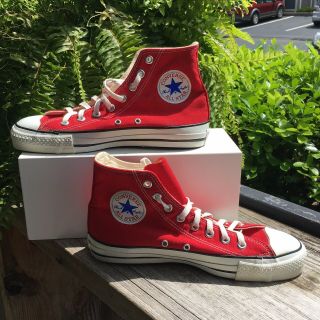 Vintage Usa Made Converse All Star Red High Top Sneaker Mens 7.  5