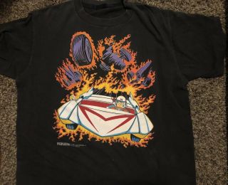 Vintage 90s 1992 Speed Racer Double Sided Shirt Very Rare Vtg.