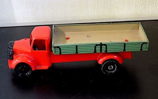 Vintage Tinplate & Plastic Wind - Up Flat - Bed Delivery Lorry,  Wells Brimtoy,  Gb