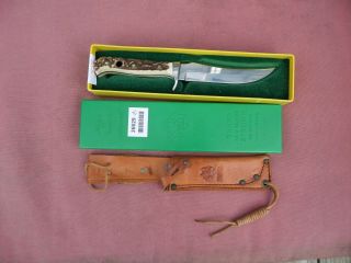 Puma Skinner Knife Stag Handle Germany 94374 W/box & Sheath Vintage 1973