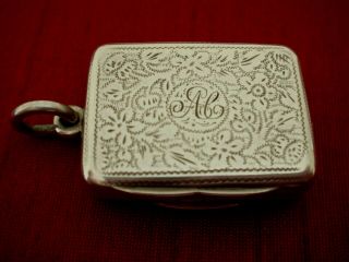 Solid Sterling Silver English Hallmarked Birmingham Date 1837 Vinaigrette Case
