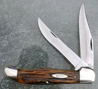 Vintage 5265 Hunter Case Xx 1920 - 1940 Knife Folding Stag Bone Knives