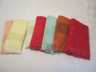 7 Vintage Cannon Monticello Santa Cruz Terry Cloth Bath Towels / Multi Colors 8