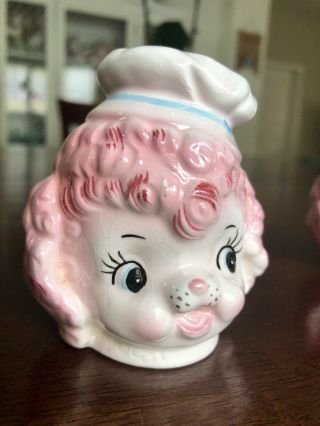 Vintage Lefton Pink Poodle Dog Salt And Pepper Shaker Set Japan Ceramic Kitsch 2