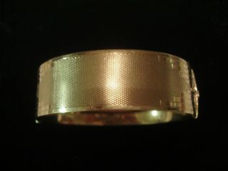 Lovely Antique Art Deco; Glittering Machine Engraved 9ct Gold Metal Core Bangle