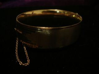 Lovely Antique Art Deco; Glittering Machine Engraved 9CT Gold Metal Core Bangle 5