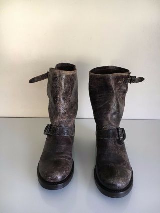 Frye Sz 7 B Veronica Short Glazed Vintage Ankle Distressed Boots Crackle