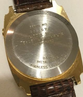 Vintage Men’s Gold Tone Texas Instruments Red LED Watch Model 104, 7