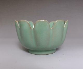 Old Rare Chinese Celadon Ru Klin Louts Flower Bowl (e20)