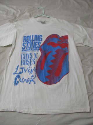 Vtg 1989 Rolling Stones Guns N Roses North American Tour Concert 80s T