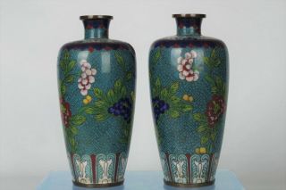 Fine Antique Chinese Qing Dynasty Cloisonne Vases