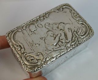 Victorian Hallmarked Silver Large Rectangular Table Snuff Box