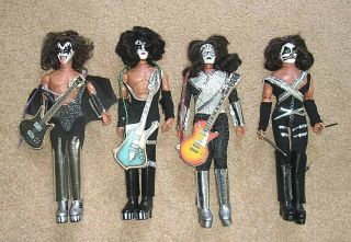 Vintage Set Mego Kiss Dolls 1977