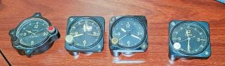 4 Vintage Military 8 - Day Clocks Elgin Waltham Longines Wwii Ww2 All