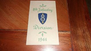 Ww2 Us Army Military 8th Infantry Division Christmas Greeting Card,  Map,  1944