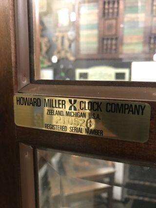 Vintage Howard Miller Clock Company Grandfather Clock Model 610 - 154