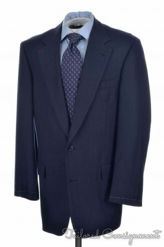 Nwt - Brooks Brothers Vtg Blue Striped 100 Wool Jacket Pants Suit Mens - 42 L