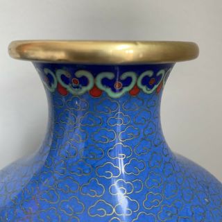 Pair (2) Vintage Antique Chinese Cloisonne Dragon Vases large 8.  25” & heavy 7