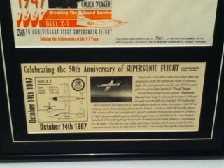 VINTAGE SIGNED CHUCK YEAGER FRAMED FIRST DAY COVER 960 OF 1000 5