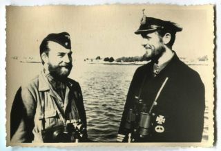 German Wwii Archive Photo: Two Kriegsmarine U - Boat Officers