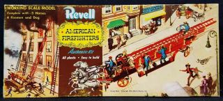 Vintage Revell F - 205 1/48 Aerial Ladder American Firefighters Pre - " S " Model Kit