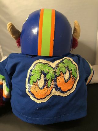 Vintage 1986 AMToy American Greetings My Pet Monster Football Plush w/ Handcuffs 7