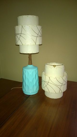 Mid Century Vintage Style 3 Tier Fiberglass Lamp Shades Iv/sml