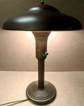 Rare 1940s Mid Century Art Deco Vtg Electrolite 14 " Ufo Mushroom Table Desk Lamp