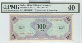 Allied Military Currency,  1943 Italy 100 Lire Pmg Ef - 40