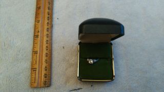 Vintage 14k White Gold Ring w/ 3 set diamonds Size 6 4