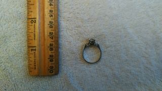 Vintage 14k White Gold Ring w/ 3 set diamonds Size 6 5