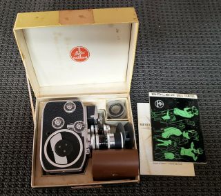 Vintage Bolex Paillard D8LA,  Camera,  3 Kern Lens,  and instructions 2