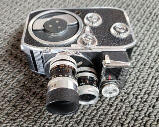 Vintage Bolex Paillard D8LA,  Camera,  3 Kern Lens,  and instructions 5