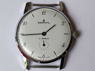 Rare Vintage Darwil 17 Jewels White Dial