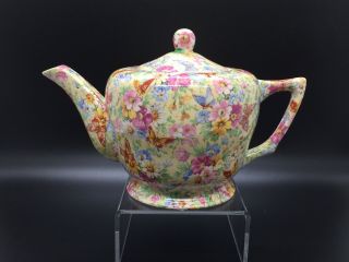 Vintage England Wade Heath Butterfly Chintz Teapot Tea Pot,  Lovely Floral Design