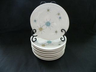 Franciscan Starburst Vintage Set Of 8 Salad Plates (8” Diameter)