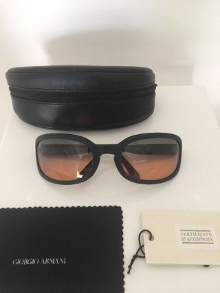 Vintage Giorgio Armani Sunglasses Ga 2507 Wraparound C.  020 Matte Black Italy