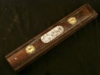10.  6 Inches Chinese Old Wood Hand Made Chopstick Box E021