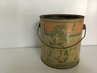 Vintage Oyster can with mermaid on back made by Chas.  Neubert & Co. 4
