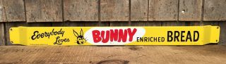 Vintage Bunny Bread Country General Store Door Push Porcelain Sign