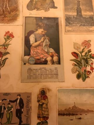 Antique Victorian Scrapbook - Die Cuts,  Trade Cards 43 Pps 640 Plus Late 1800’s 3