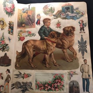 Antique Victorian Scrapbook - Die Cuts,  Trade Cards 43 Pps 640 Plus Late 1800’s 5