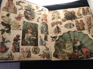 Antique Victorian Scrapbook - Die Cuts,  Trade Cards 43 Pps 640 Plus Late 1800’s 7