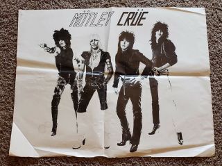 Rare Motley Crue Too Fast For Love Vinyl Leathur Records 1981 Promotional Poster