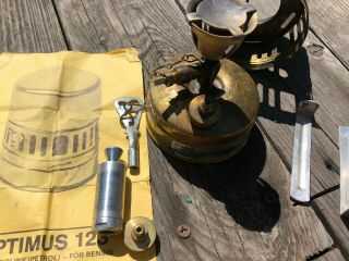 Vintage Optimus SVEA 123 Backpacking Camping Stove,  Mini Pump and Instructions 2