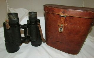 Vintage German Binoculars Carl Zeiss Jena 7x50 Binoctar W/ Case No.  1384698